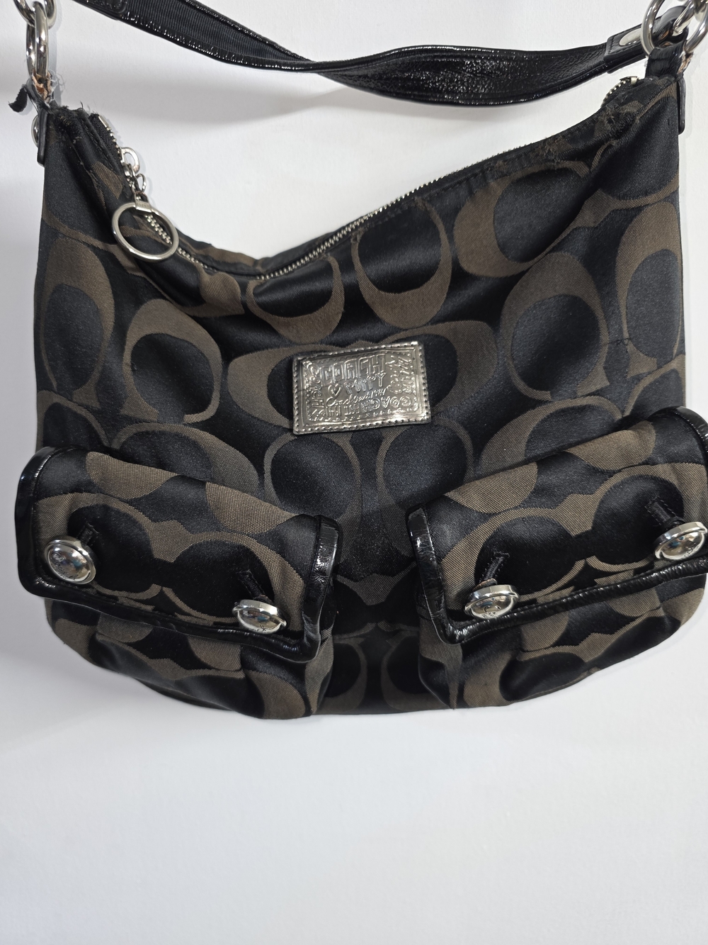 COACH Handbag Poppy Maggie 14570 2way Black Y2K Vintage - Picture 2 of 9